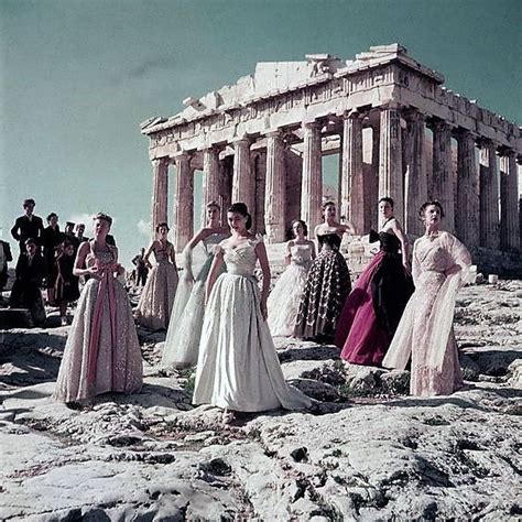 akropolh dior|1951: Dior Photoshoot at the Acropolis .